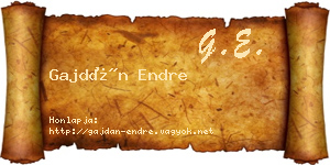 Gajdán Endre névjegykártya